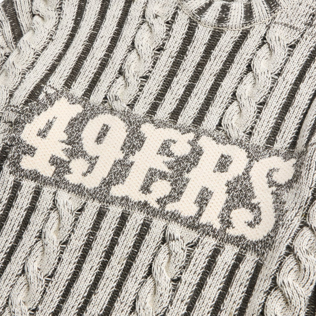 San Francisco 49ers Off Season x NFL Unisex Cable Knit Sweater Cream/Gray