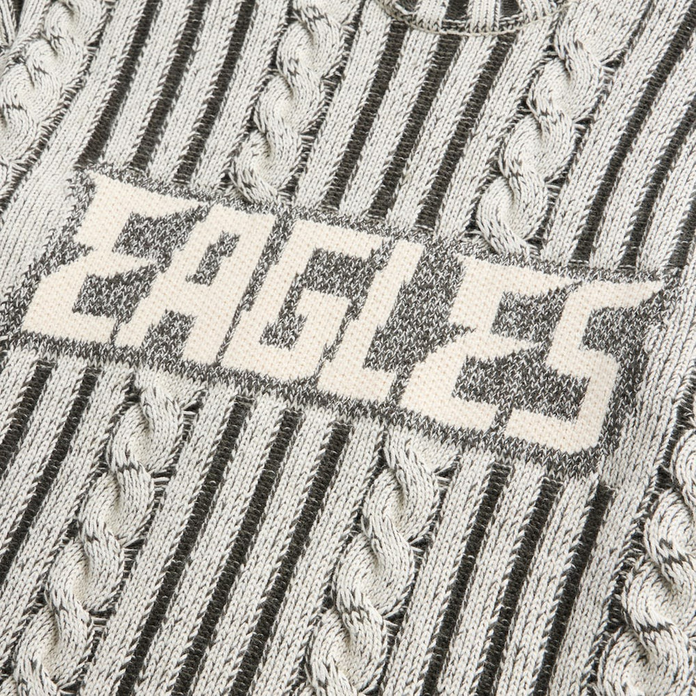 Philadelphia Eagles Off Season x NFL Unisex Cable Knit Sweater Cream/Gray