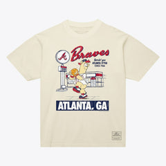 Atlanta Braves Mitchell & Ness Deli T-Shirt - Cream - Mitchell & Ness Sale