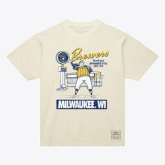 Milwaukee Brewers Mitchell & Ness Deli T-Shirt - Cream - Mitchell & Ness on Sale