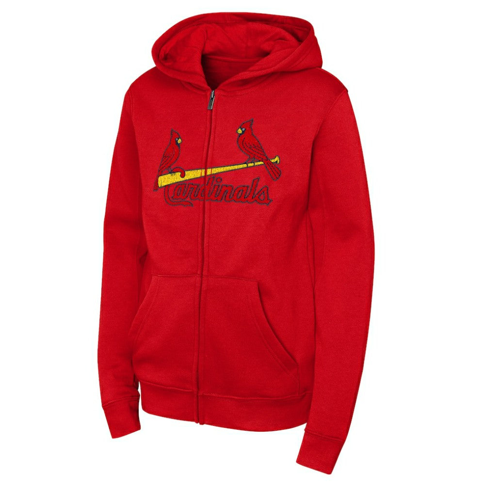 St. Louis Cardinals Outerstuff Youth Wordmark Fleece Full-Zip Hoodie - Red - MLB Online