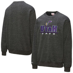 Utah Jazz Throw It Back Fleece Sweatshirt Black | Mitchell & Ness