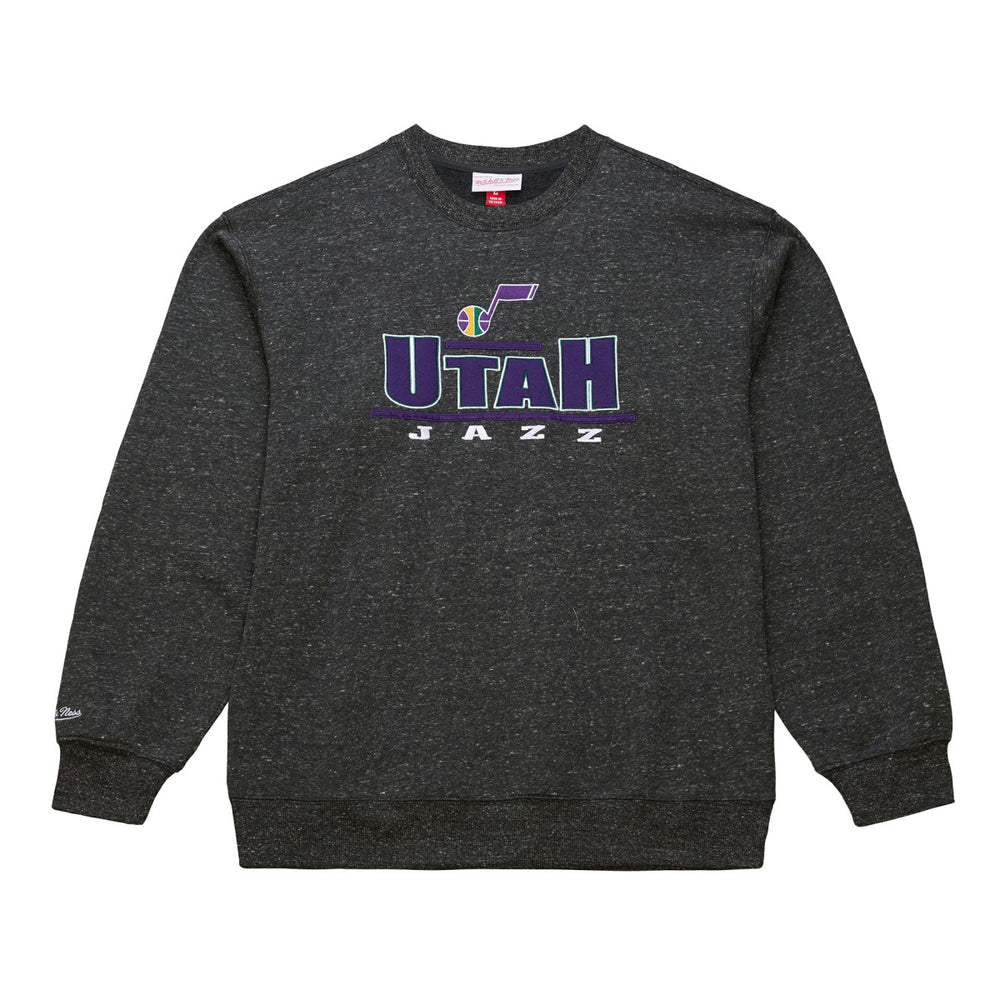 Utah Jazz Throw It Back Fleece Sweatshirt Black | Mitchell & Ness