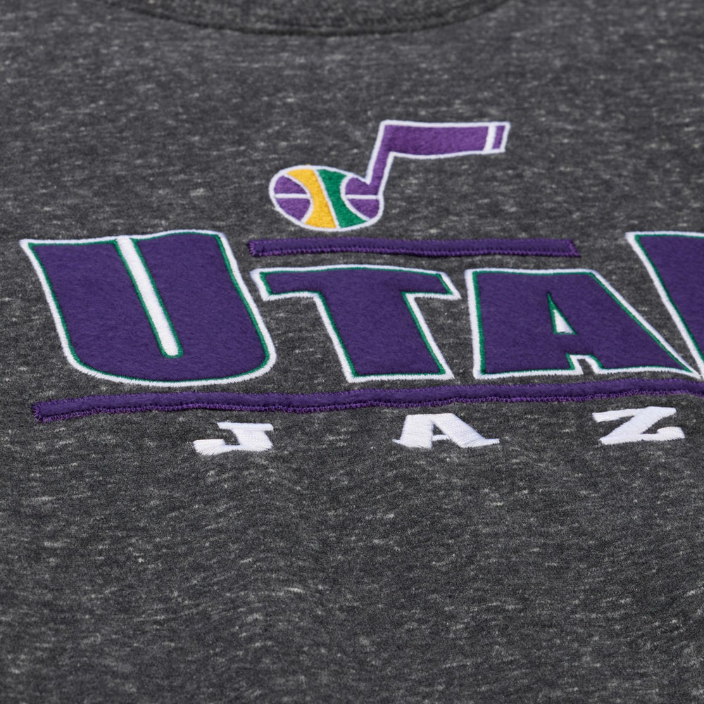 Utah Jazz Throw It Back Fleece Sweatshirt Black | Mitchell & Ness