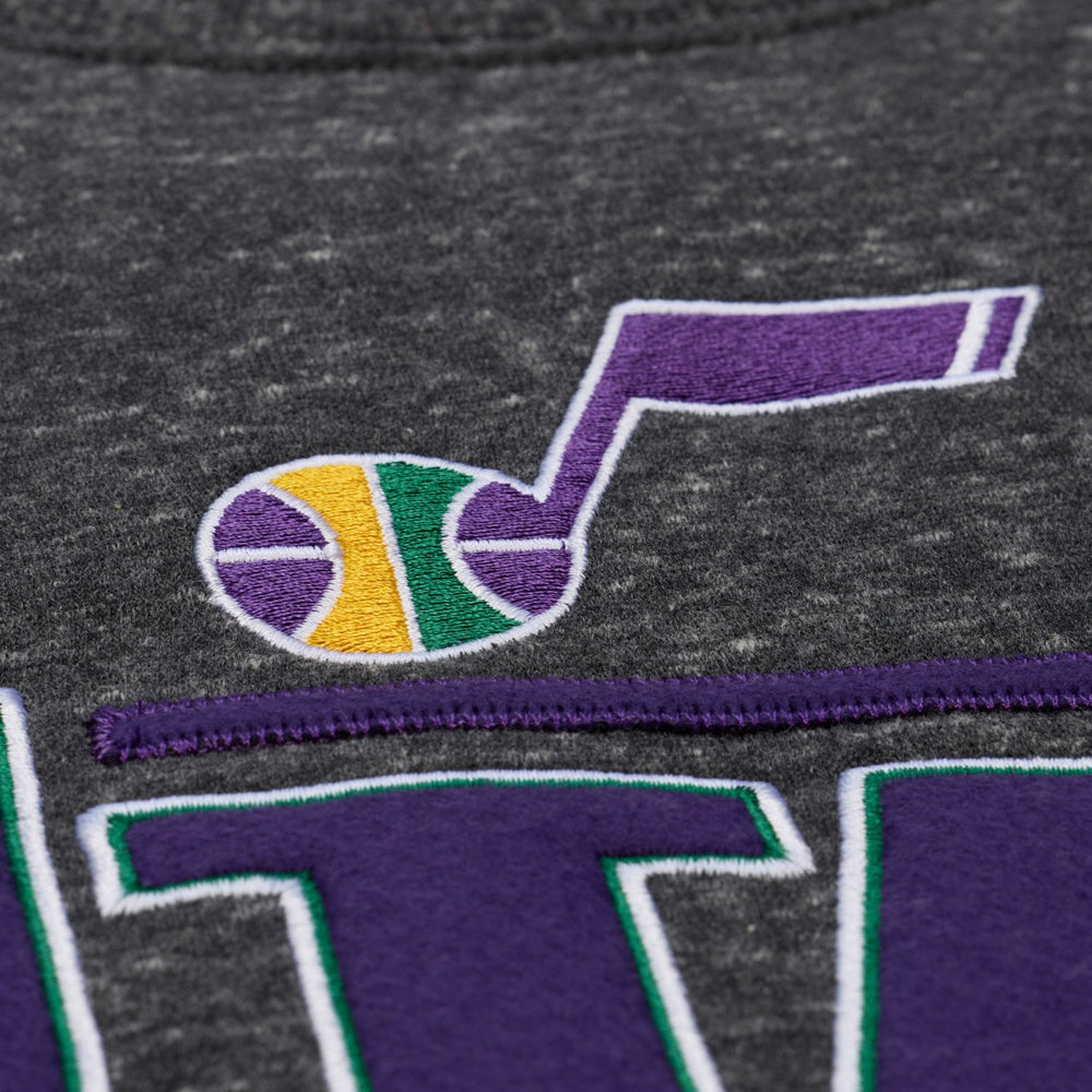 Utah Jazz Throw It Back Fleece Sweatshirt Black | Mitchell & Ness