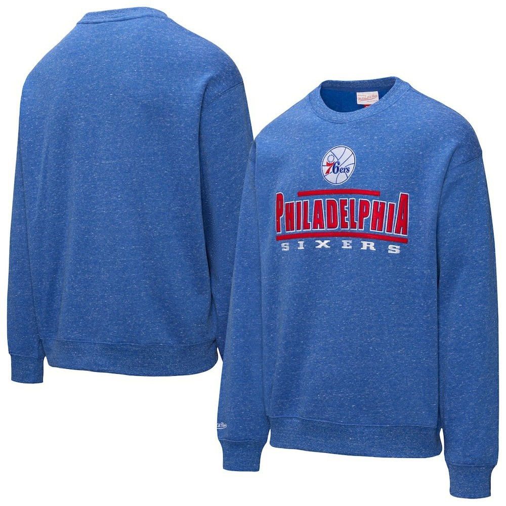Philadelphia 76ers Throw It Back Fleece Sweatshirt Royal | Mitchell & Ness online