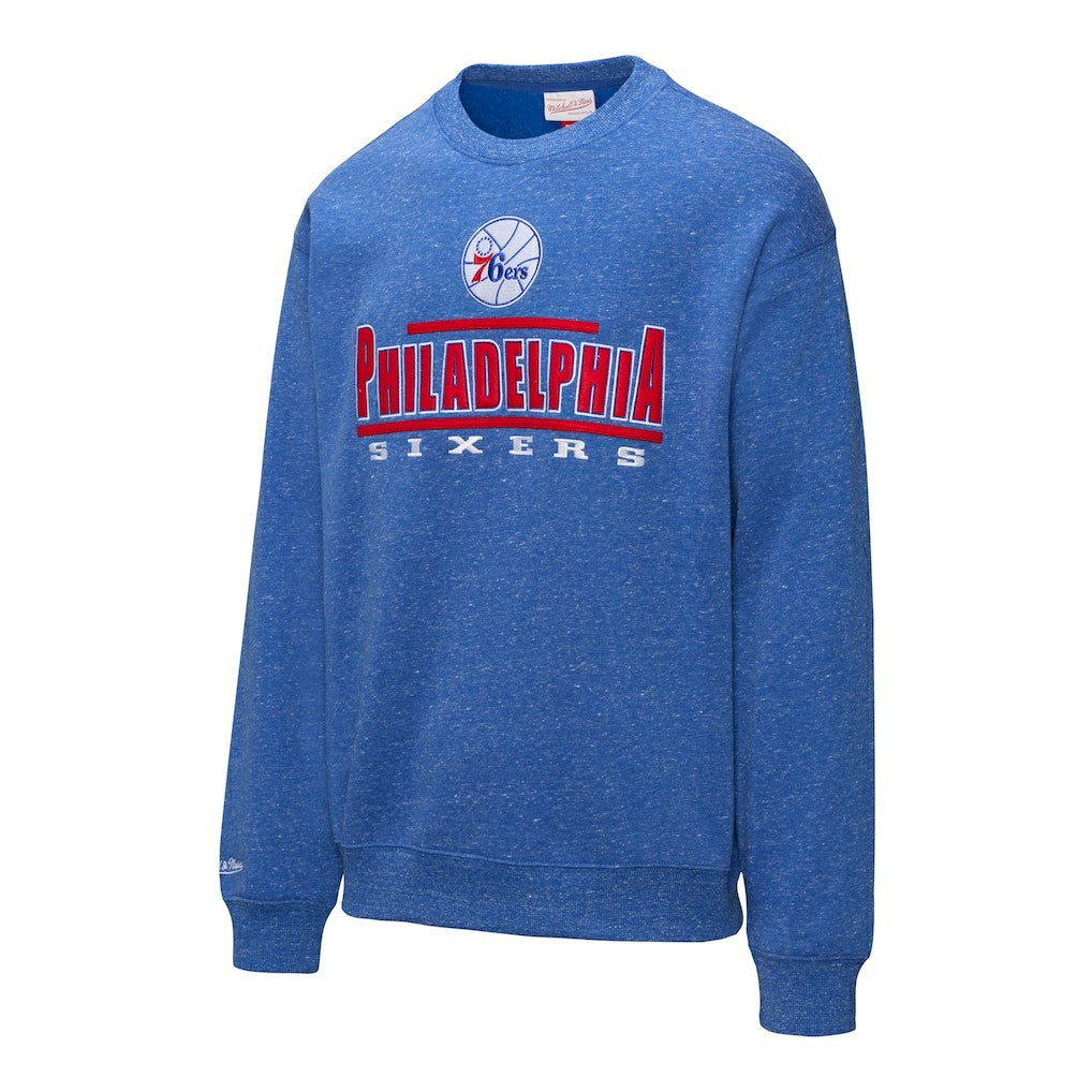 Philadelphia 76ers Throw It Back Fleece Sweatshirt Royal | Mitchell & Ness online