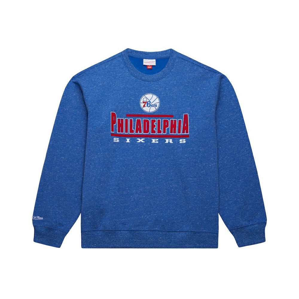 Philadelphia 76ers Throw It Back Fleece Sweatshirt Royal | Mitchell & Ness online