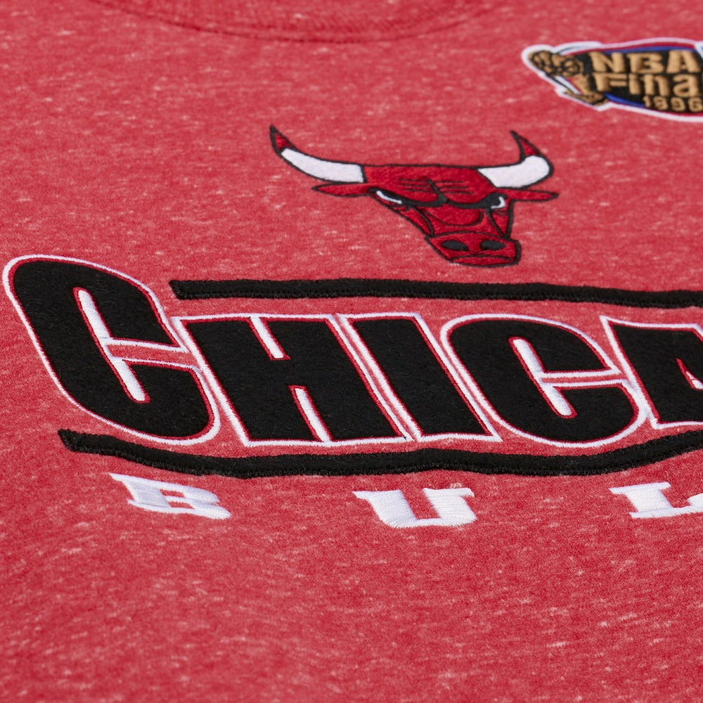 Chicago Bulls Throw It Back Fleece Sweatshirt for sale Red | Mitchell & Ness