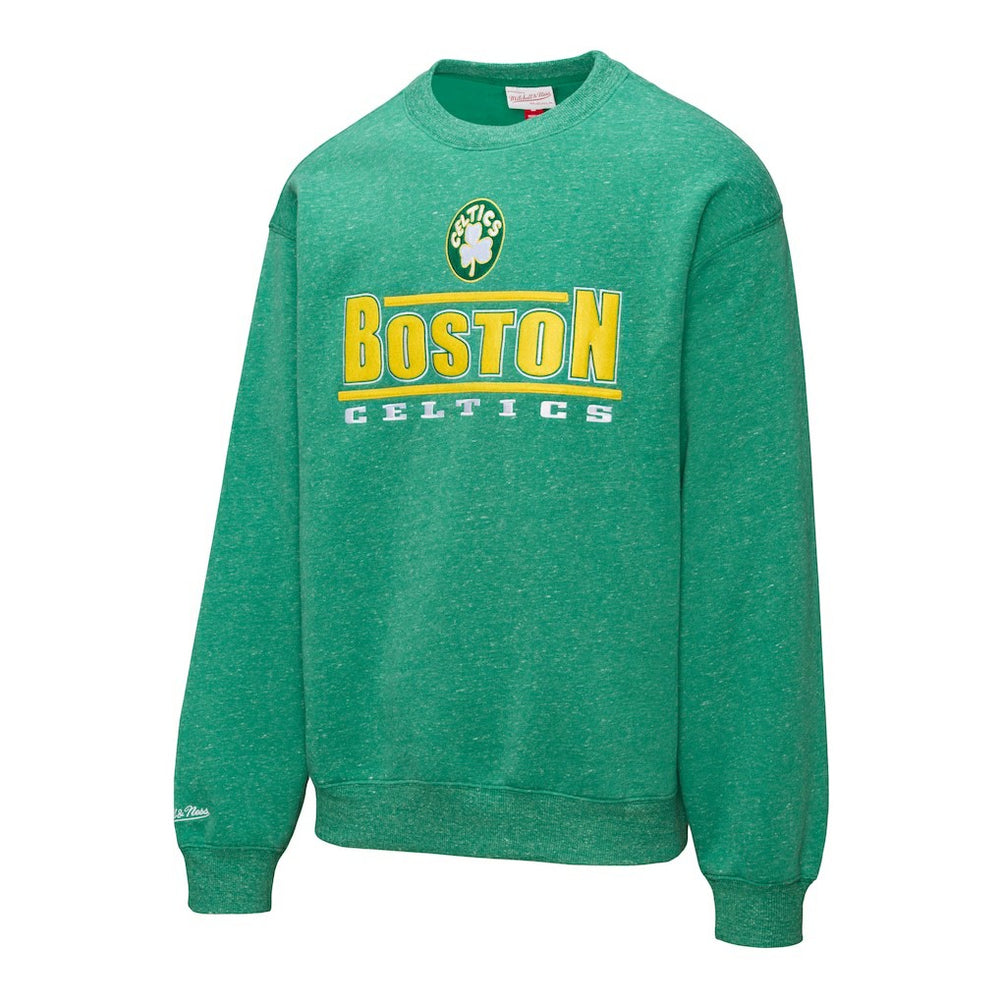 Boston Celtics Throw It Back Fleece Sweatshirt Green | Mitchell & Ness Lifestyle