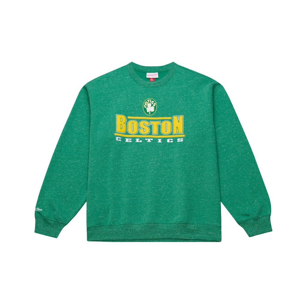 Boston Celtics Throw It Back Fleece Sweatshirt Green | Mitchell & Ness Lifestyle
