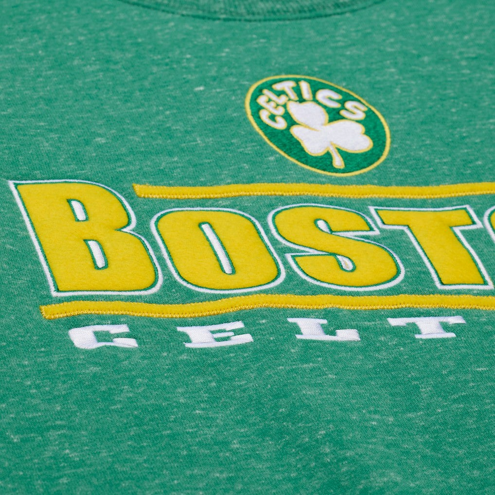 Boston Celtics Throw It Back Fleece Sweatshirt Green | Mitchell & Ness Lifestyle