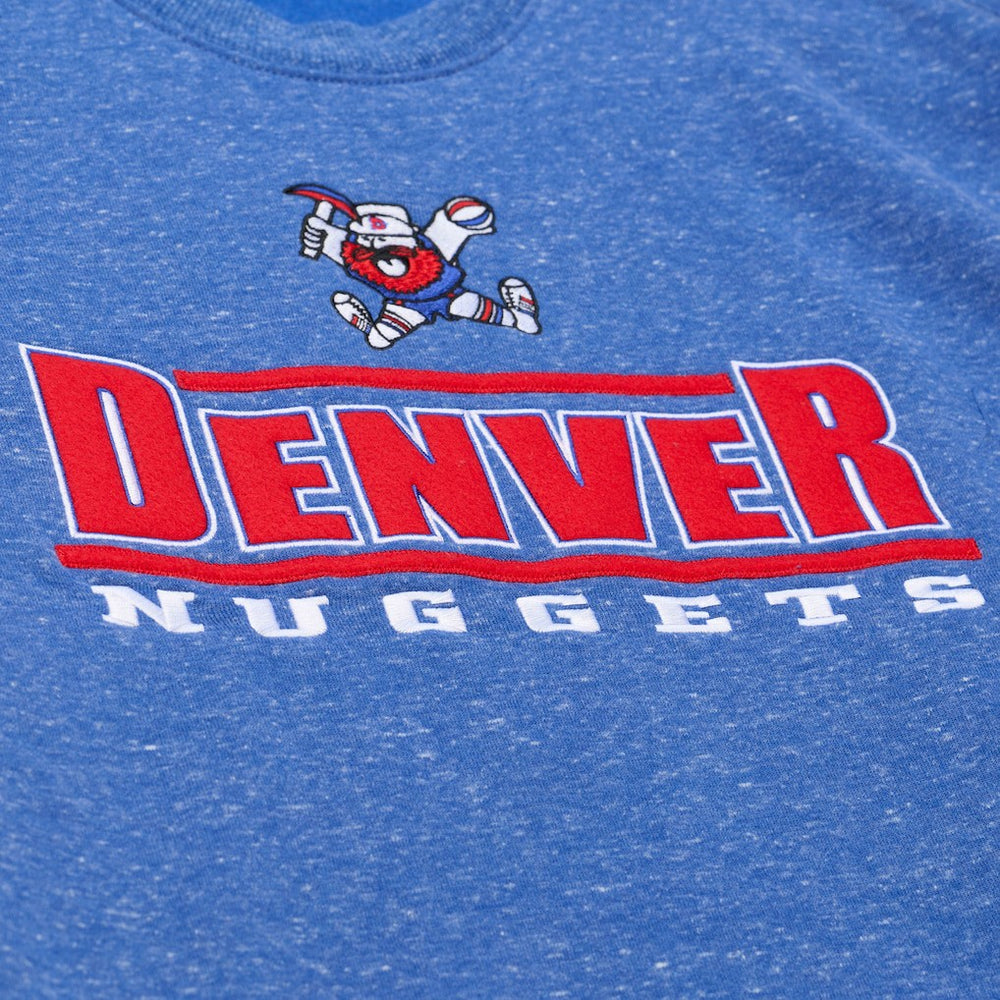 Denver Nuggets Throw It Back Fleece Sweatshirt for sale Royal | Mitchell & Ness US