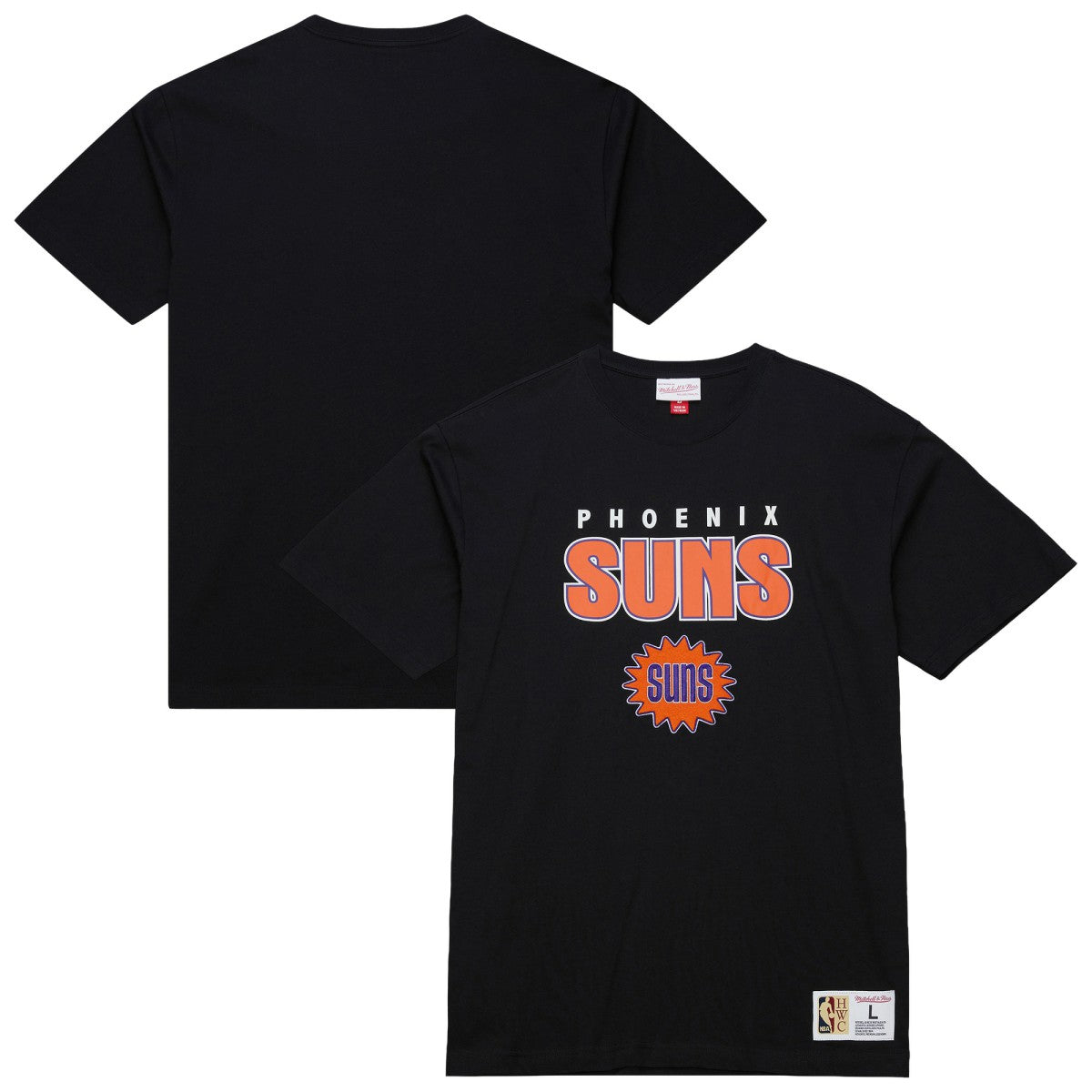 Phoenix Suns Hardwood Classics Throw It Back Premium T-Shirt Black | Mitchell & Ness online