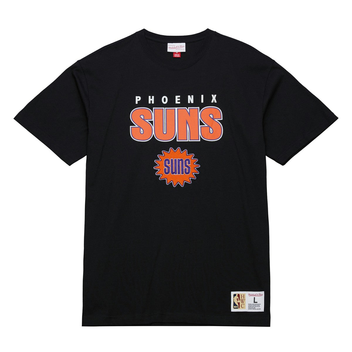 Phoenix Suns Hardwood Classics Throw It Back Premium T-Shirt Black | Mitchell & Ness online