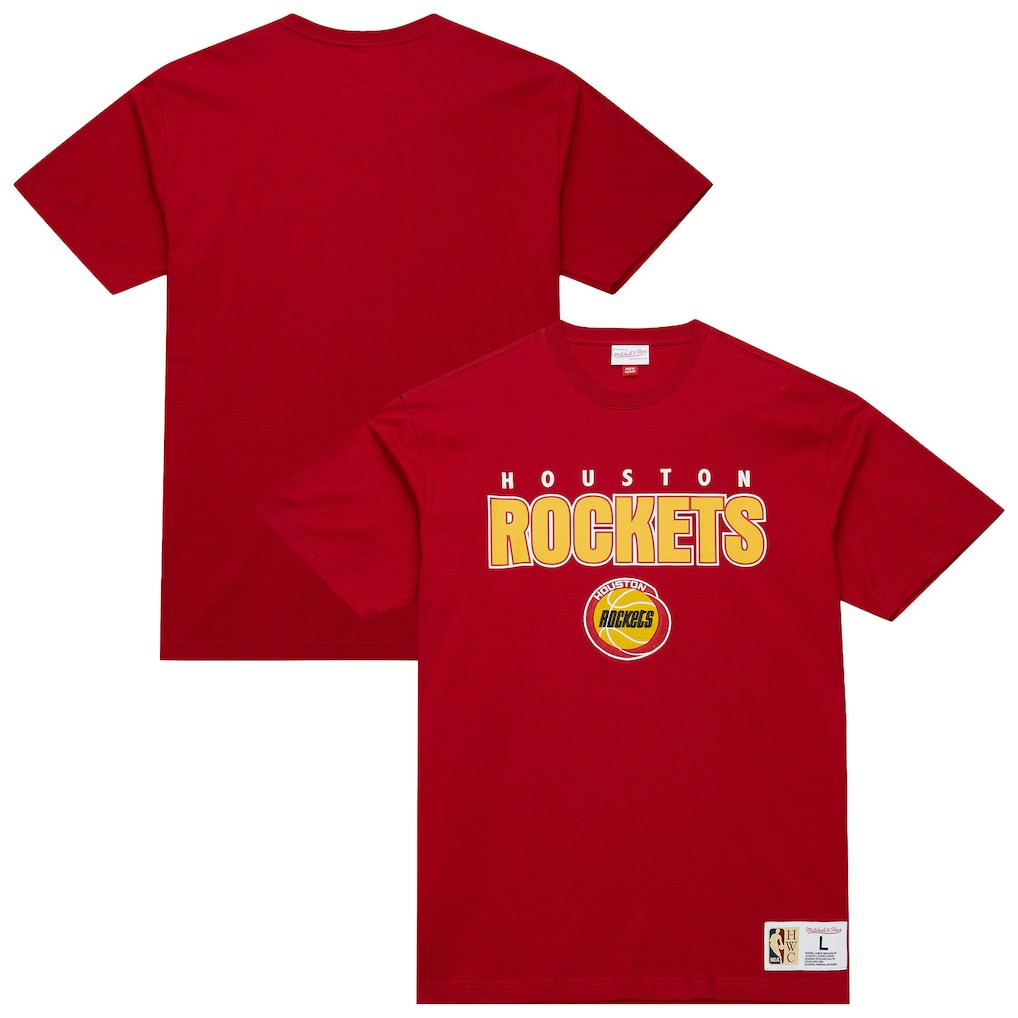Houston Rockets Hardwood Classics Throw It Back Premium T-Shirt for sale Red | Mitchell & Ness discount