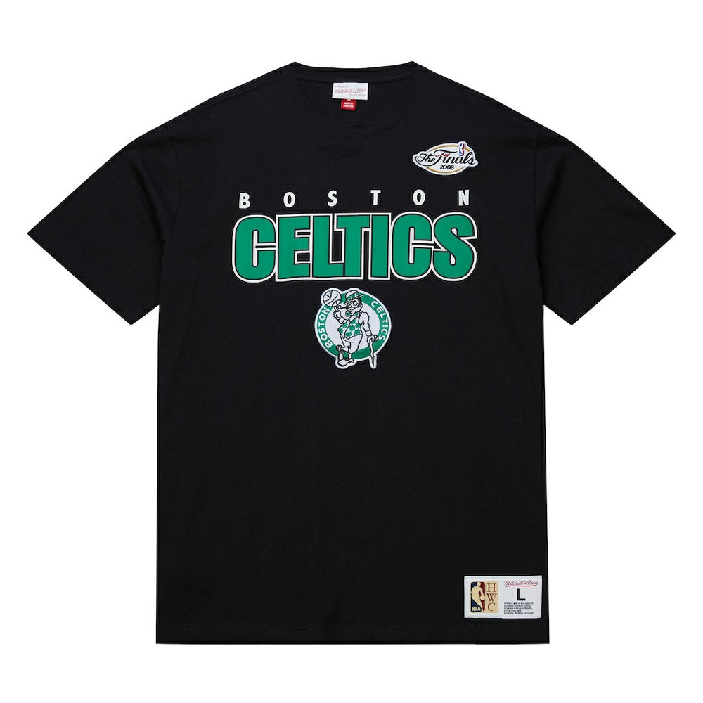 Boston Celtics Hardwood Classics Throw It Back Premium T-Shirt Black | Mitchell & Ness