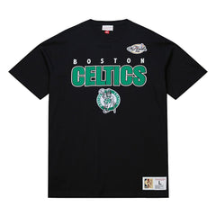 Boston Celtics Hardwood Classics Throw It Back Premium T-Shirt Black | Mitchell & Ness
