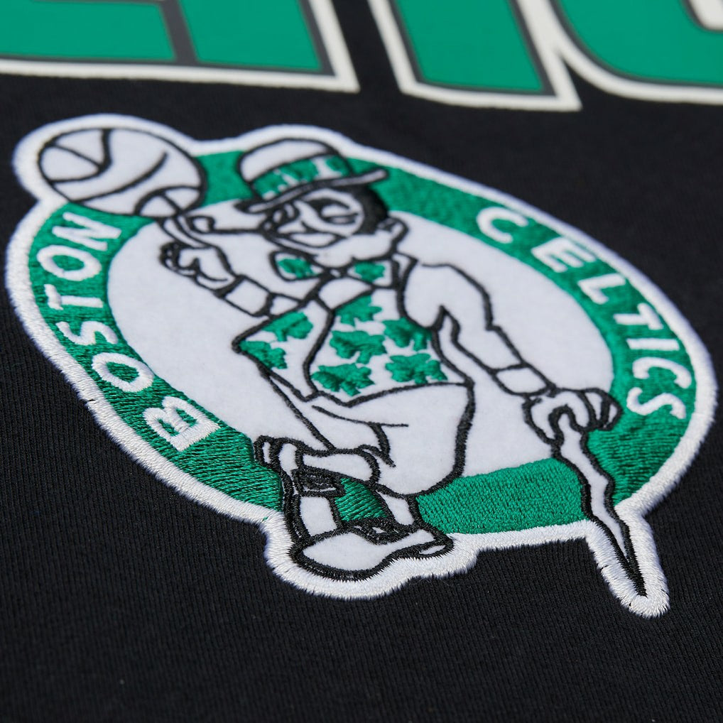 Boston Celtics Hardwood Classics Throw It Back Premium T-Shirt Black | Mitchell & Ness