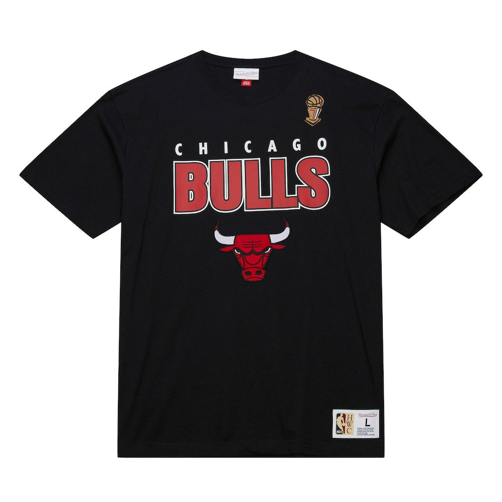 Chicago Bulls Hardwood Classics Throw It Back Premium T-Shirt for sale Black | Mitchell & Ness Near Me