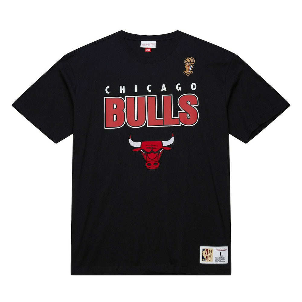 Chicago Bulls Hardwood Classics Throw It Back Premium T-Shirt for sale Black | Mitchell & Ness Near Me