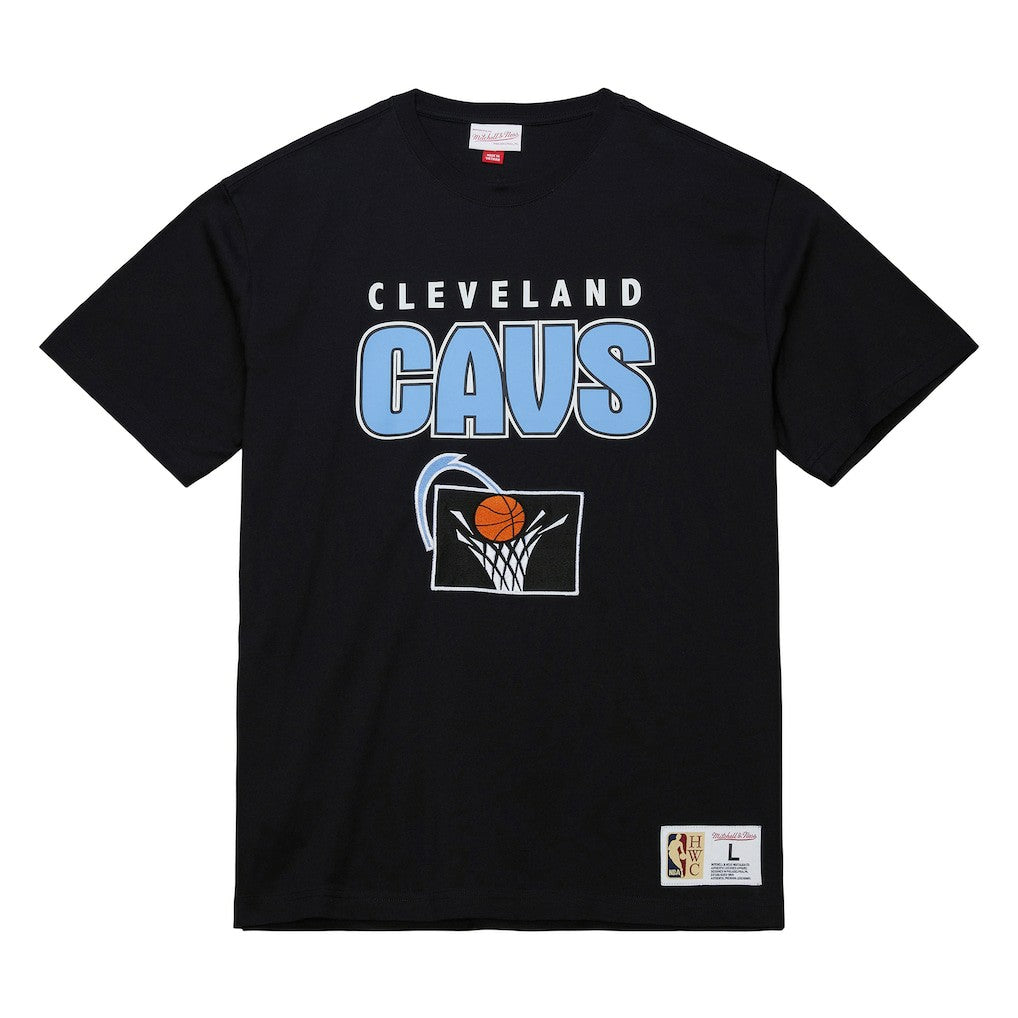 Cleveland Cavaliers Hardwood Classics Throw It Back Premium T-Shirt for sale Black | Mitchell & Ness