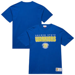Golden State Warriors Hardwood Classics Throw It Back Premium T-Shirt for sale Royal | Mitchell & Ness online