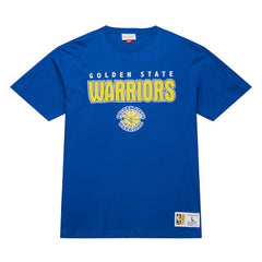Golden State Warriors Hardwood Classics Throw It Back Premium T-Shirt for sale Royal | Mitchell & Ness online