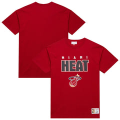 Miami Heat Hardwood Classics Throw It Back Premium T-Shirt Red | Mitchell & Ness Near Me