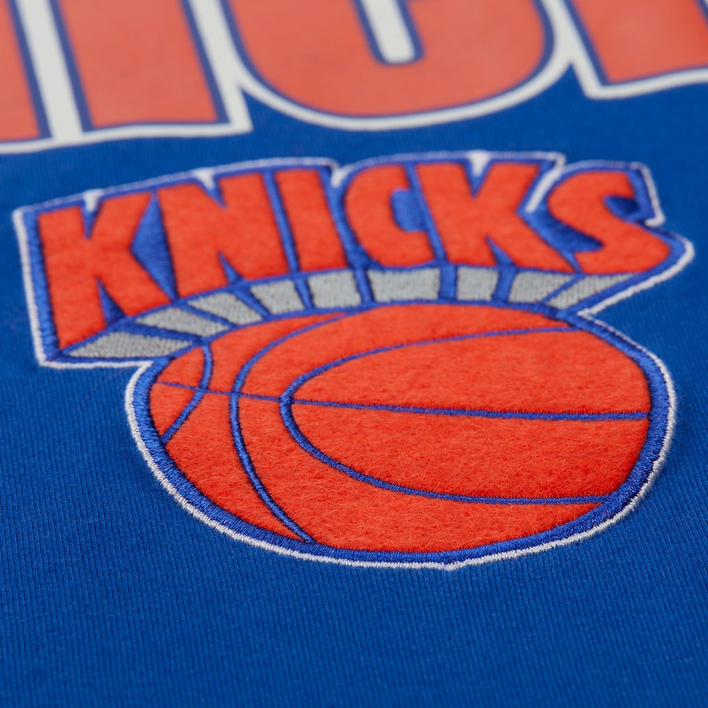 New York Knicks Hardwood Classics Throw It Back Premium T-Shirt Blue | Mitchell & Ness Near Me