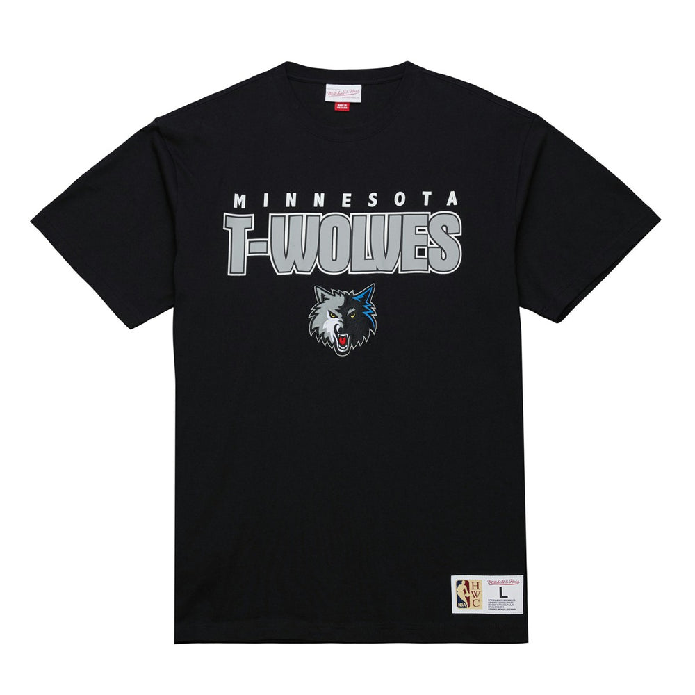 Minnesota Timberwolves Hardwood Classics Throw It Back Premium T-Shirt Black | Mitchell & Ness Near Me