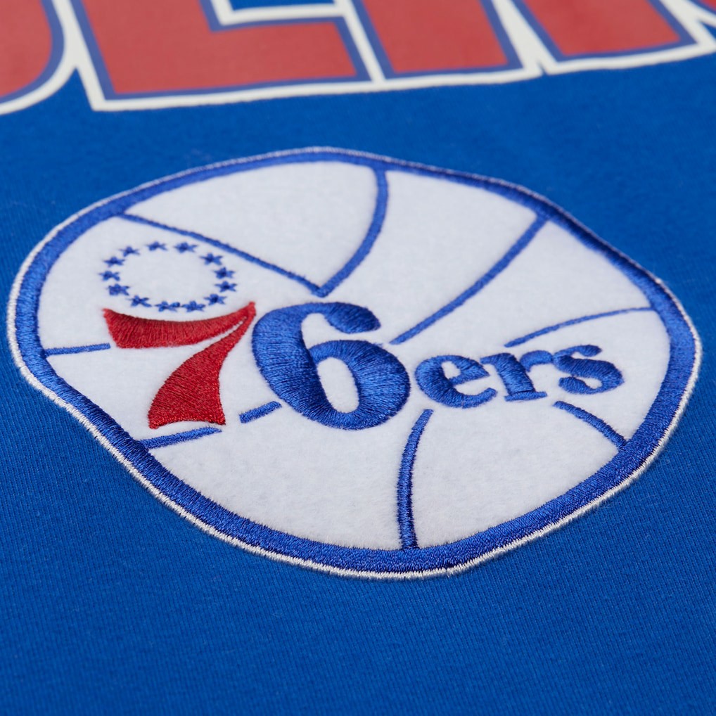 Philadelphia 76ers Hardwood Classics Throw It Back Premium T-Shirt Royal | Mitchell & Ness outlet
