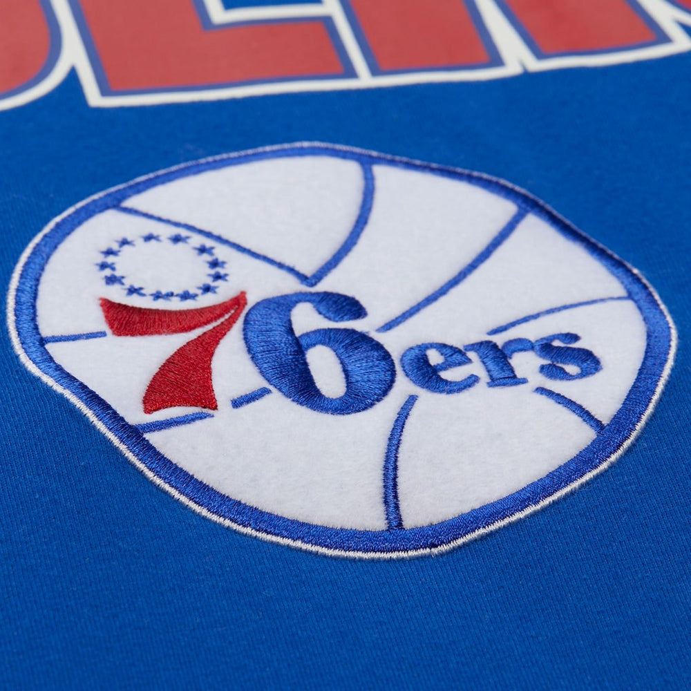 Philadelphia 76ers Hardwood Classics Throw It Back Premium T-Shirt Royal | Mitchell & Ness outlet
