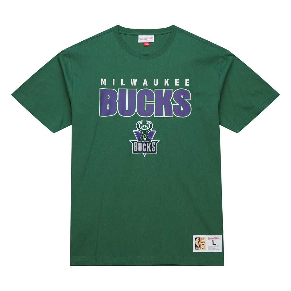 Milwaukee Bucks Hardwood Classics Throw It Back Premium T-Shirt Green | Mitchell & Ness online