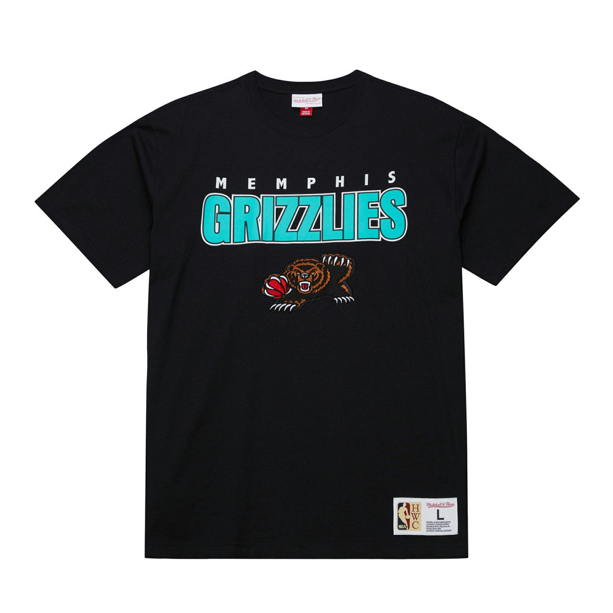 Memphis Grizzlies Hardwood Classics Throw It Back Premium T-Shirt Black | Mitchell & Ness online