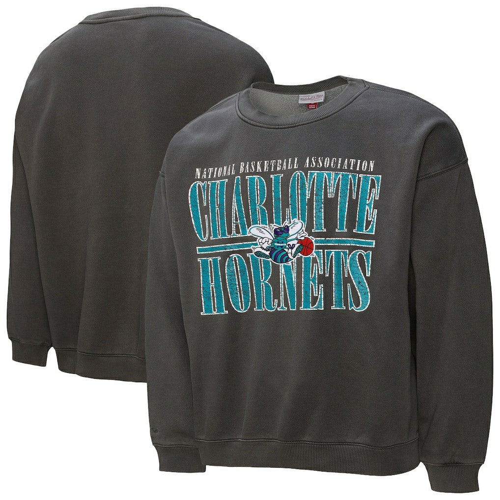 Charlotte Hornets NBA Downtown Collection Fleece Sweatshirt Black | Mitchell & Ness US