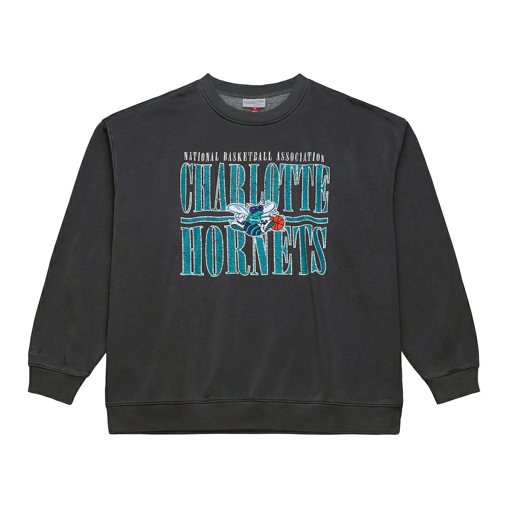 Charlotte Hornets NBA Downtown Collection Fleece Sweatshirt Black | Mitchell & Ness US