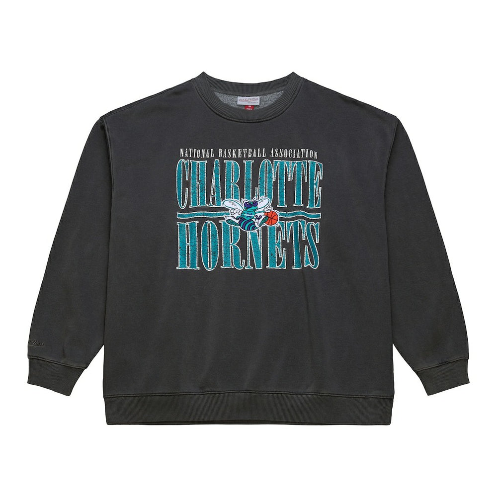 Charlotte Hornets NBA Downtown Collection Fleece Sweatshirt Black | Mitchell & Ness US