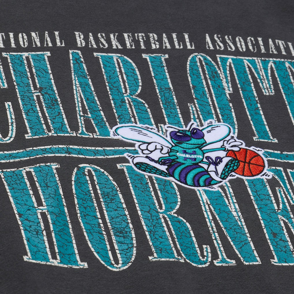Charlotte Hornets NBA Downtown Collection Fleece Sweatshirt Black | Mitchell & Ness US