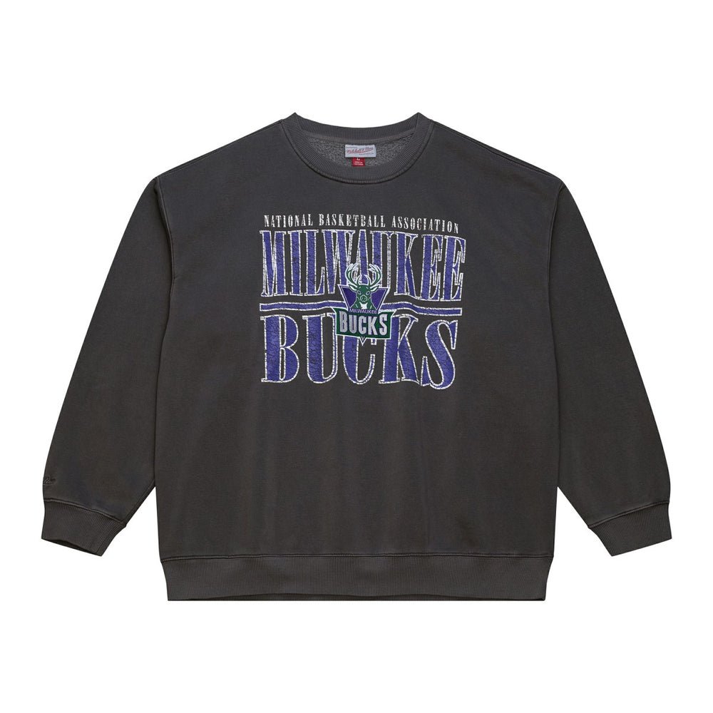 Milwaukee Bucks NBA Downtown Collection Fleece Sweatshirt Black | Mitchell & Ness US