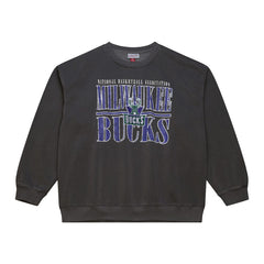 Milwaukee Bucks NBA Downtown Collection Fleece Sweatshirt Black | Mitchell & Ness US