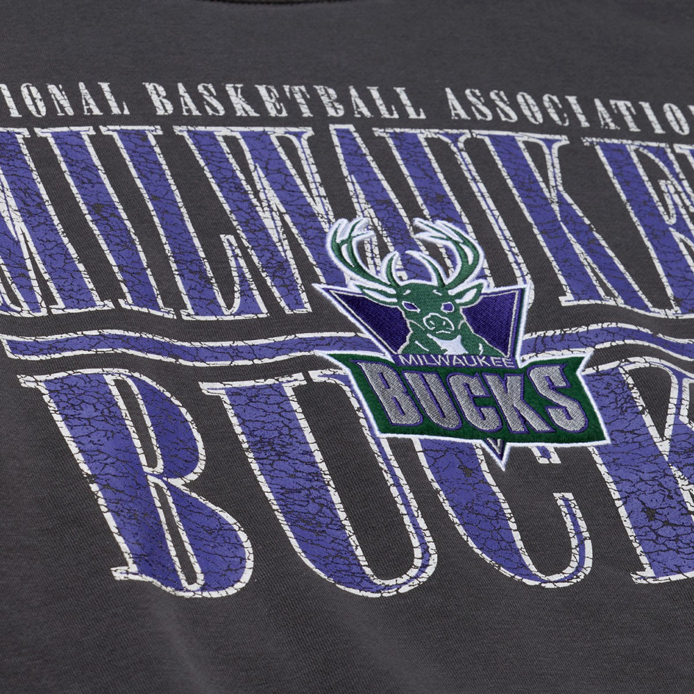 Milwaukee Bucks NBA Downtown Collection Fleece Sweatshirt Black | Mitchell & Ness US