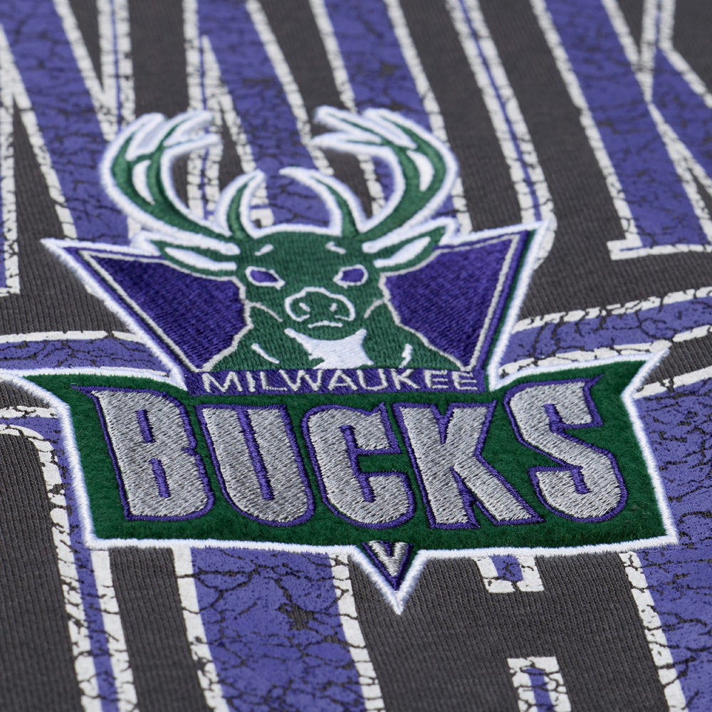 Milwaukee Bucks NBA Downtown Collection Fleece Sweatshirt Black | Mitchell & Ness US