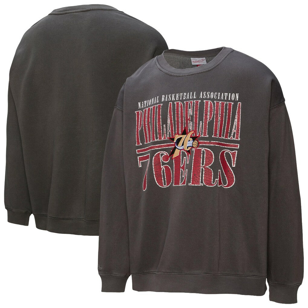 Philadelphia 76ers NBA Downtown Collection Fleece Sweatshirt Black | Mitchell & Ness Lifestyle