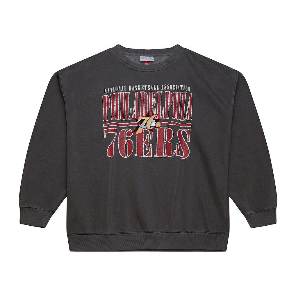 Philadelphia 76ers NBA Downtown Collection Fleece Sweatshirt Black | Mitchell & Ness Lifestyle