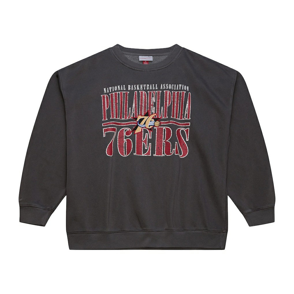 Philadelphia 76ers NBA Downtown Collection Fleece Sweatshirt Black | Mitchell & Ness Lifestyle