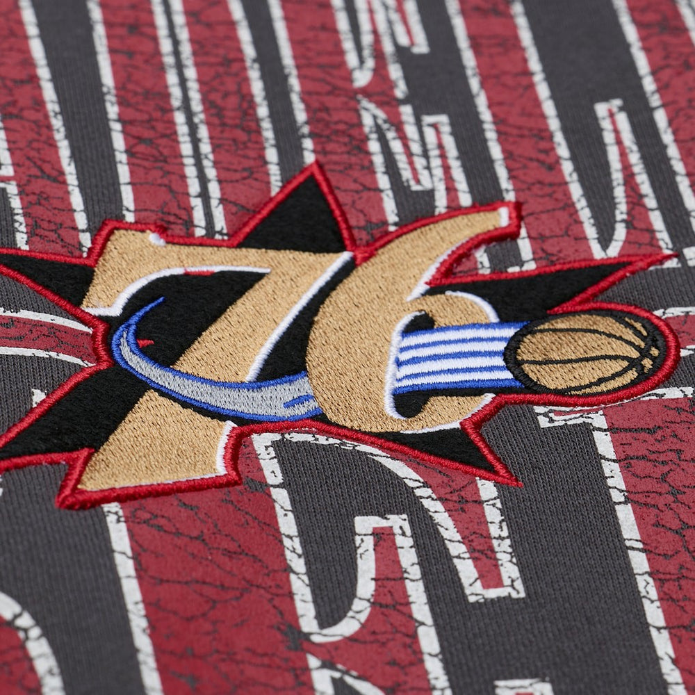 Philadelphia 76ers NBA Downtown Collection Fleece Sweatshirt Black | Mitchell & Ness Lifestyle