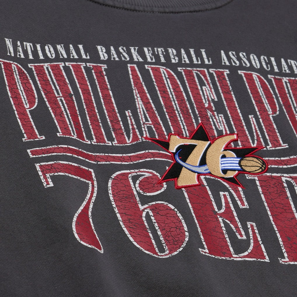 Philadelphia 76ers NBA Downtown Collection Fleece Sweatshirt Black | Mitchell & Ness Lifestyle