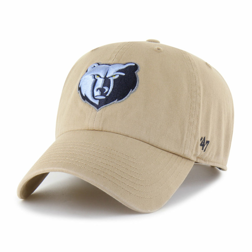 Memphis Grizzlies '47 Logo Clean Up Adjustable Hat Khaki | 47 brand outlet