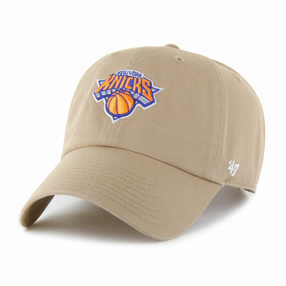 New York Knicks '47 Logo Clean Up Adjustable Hat Khaki | 47 brand online